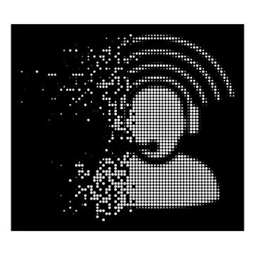 Bright Broken Dot Halftone Operator Radio Signal Icon Stock Illustration