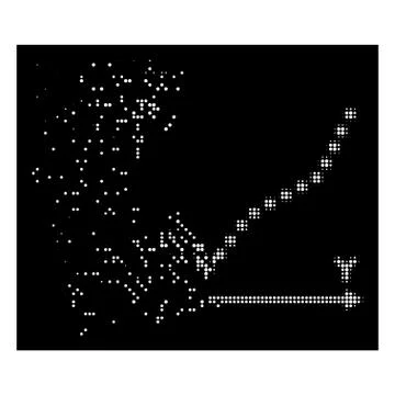 Bright Broken Pixel Halftone Function Plot Icon Ilustración de archivo