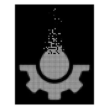 Bright Broken Pixelated Halftone Water Service Icon Stock Illustration
