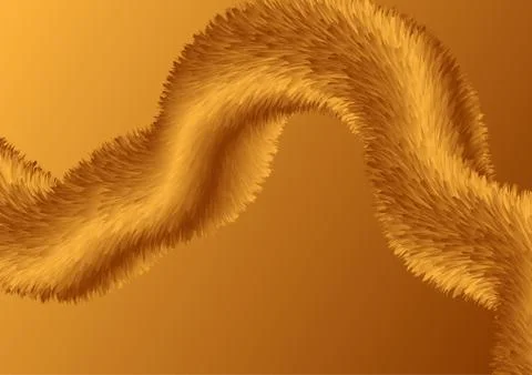 Bright bronze fluffy wave abstract modern deluxe background Stock Illustration