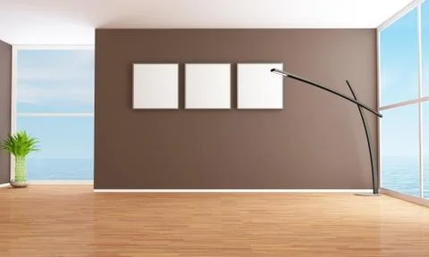 Bright brown empty interior Stock Illustration