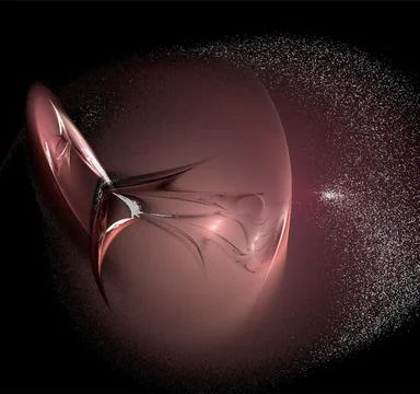 Bright brown-red abstract pattern on black, color digital graphics Stock Illustration