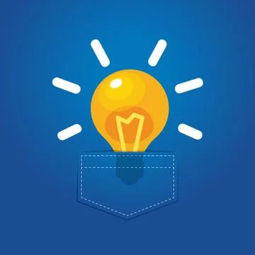 A bright bulb in a pocket Stock Illustration