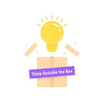 Bright bulb like think outside the box Stock Illustration