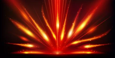 Bright Burning Abstract Vector Realistic Fire Explosion Background Stock Illustration