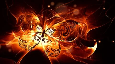 Bright burning butterfly Stock Illustration