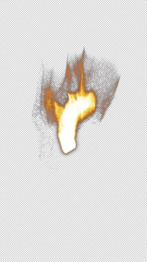 Bright burning fire animation isolated on transparent background Видео 331663485