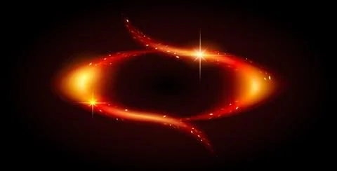 Bright Burning Oval Frame Vector Realistic Fire Composition Stock Illustration