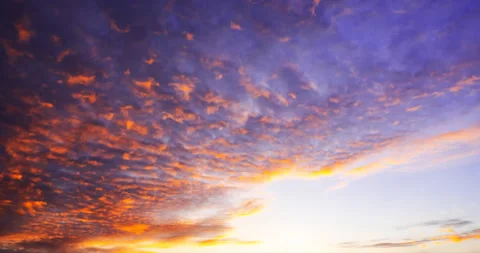 Bright burning sunset clouds in the evening Stock Footage 194099713