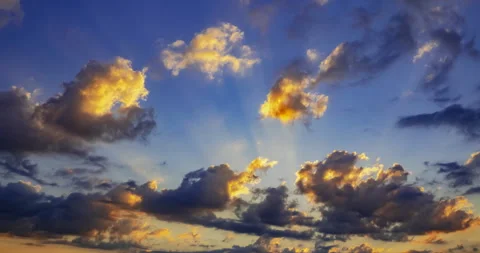 Bright burning sunset clouds in the evening Stock Footage 201259213