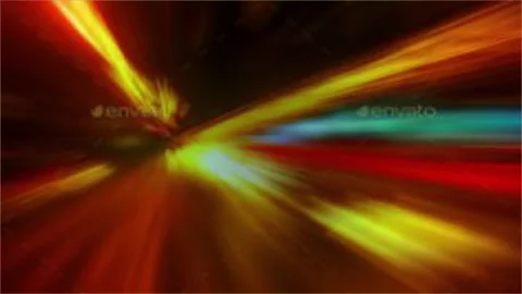 Bright bursts of colorful rays speed through abstract space Vidéo 296874377