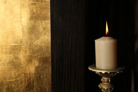 Bright candle light. Close up Stock Photos