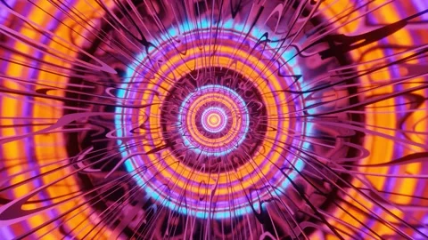 Bright candy colored flowing warp 4k uhd 3d rendering vj loop Stock Footage 160539787