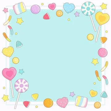 Bright candy party frame 1 Stock Illustration