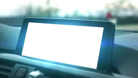 Bright Car Navigation Touch Screen, GPS Map Technology Transportation Video stock 84575690