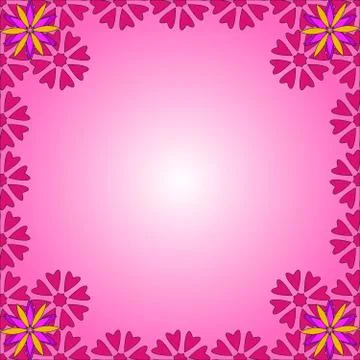 Bright card with abstract flowers vector image Stock Illustration