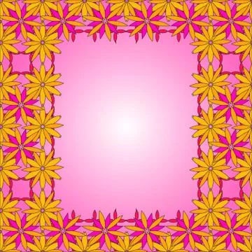 Bright card with abstract flowers vector image Illustrazione stock