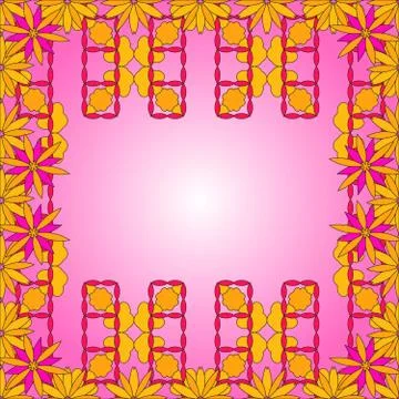 Bright card with abstract flowers vector image Stock Illustration
