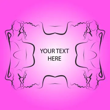 Bright card with  frame for the text in the form of a girl silho Stock Illustration