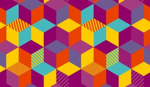 Bright carnival geometry hexagon background. . Stock Illustration