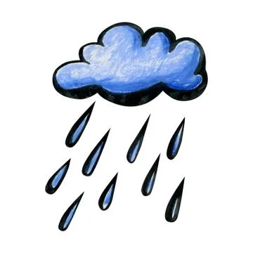 Bright cartoon rain cloud. Stock Illustration