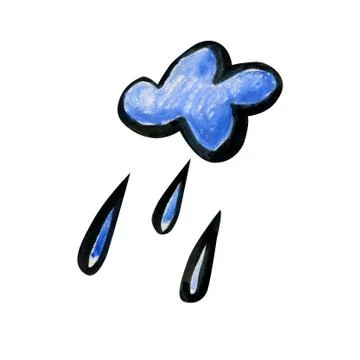 Bright cartoon rain cloud. Stock Illustration