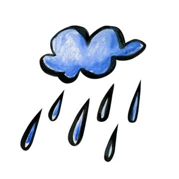 Bright cartoon rain cloud. Stock Illustration