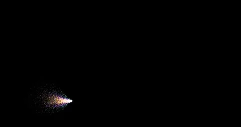 Bright Celestial Comet with Colorful Tail Against Black Space Background Stock Footage 332700409