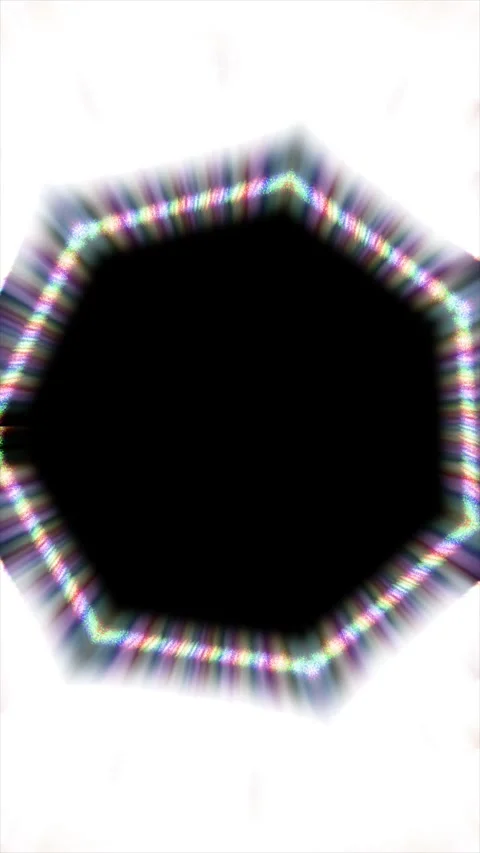 A bright central flower shape with an asterisk radiates light Stock Footage 332411686