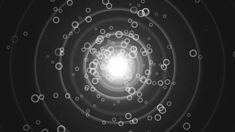 Bright central light background concentric dark rings and translucent bubbl.. Stock Footage 329938776