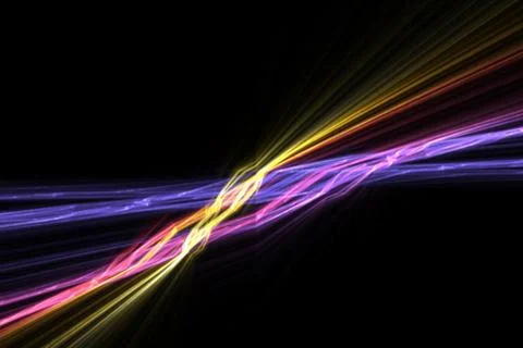 Bright chaotic lights with clouds, modern abstract 3d computer generated back Illustrazione stock