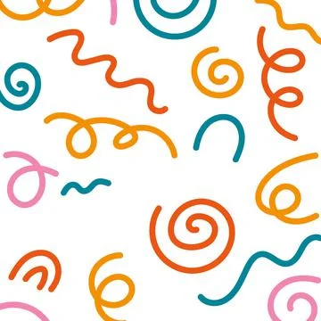 Bright chaotic lines on a white background Stock Illustration