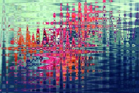 Bright chaotic zigzag brush strokes on a green background 스톡 일러스트