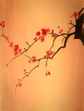 Bright cherry branch Stock Illustration