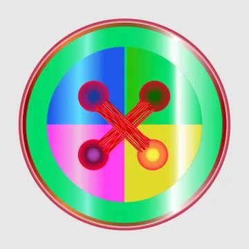 Bright children's button Stock Illustration