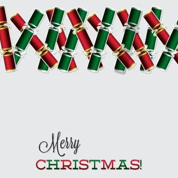 Bright Christmas cracker card in vector format. Stock Illustration