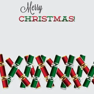 Bright Christmas cracker card in vector format. Stock Illustration