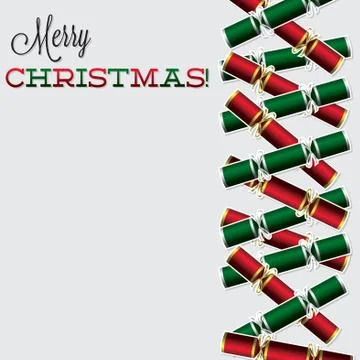 Bright Christmas cracker card in vector format. Stock Illustration