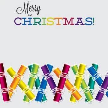 Bright Christmas cracker card in vector format. Stock Illustration