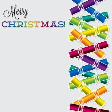 Bright Christmas cracker card in vector format. Stock Illustration