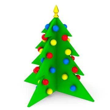 Bright Christmas Tree isolated Stock Illustration