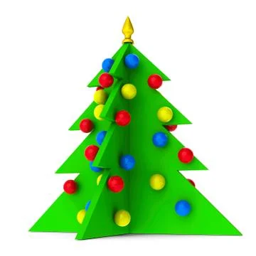 Bright Christmas Tree isolated Stock Illustration