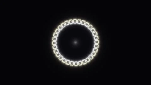 Bright circle pattern with glowing lights on a dark Stock Footage 338288947