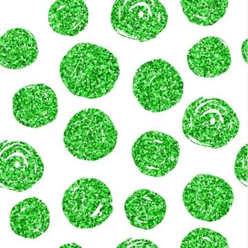 Bright circle seamless pattern of green glitter colors 스톡 일러스트