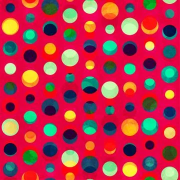 Bright circle seamless pattern with grunge effect Illustrazione stock