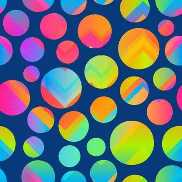 Bright circle seamless pattern. Illustrazione stock