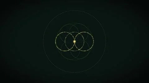 Bright circles and dots moving in a dark background Stock Footage 337301598