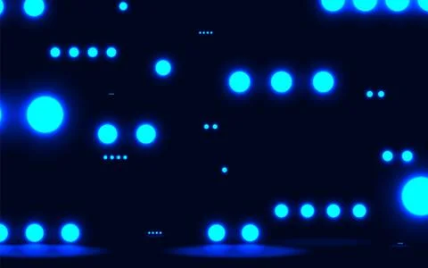 Bright circles on a dark background. Illustrazione stock