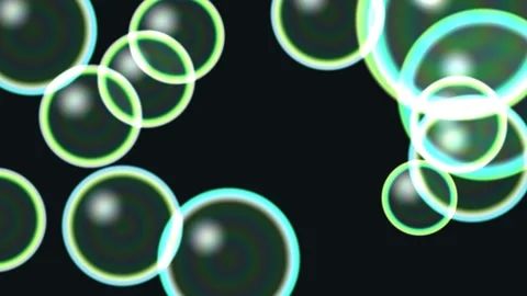Bright circles move on a dark background in abstract style Stock Footage 338224502