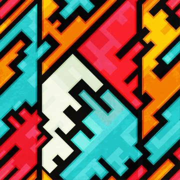 Bright circuit seamless pattern Stock Illustration